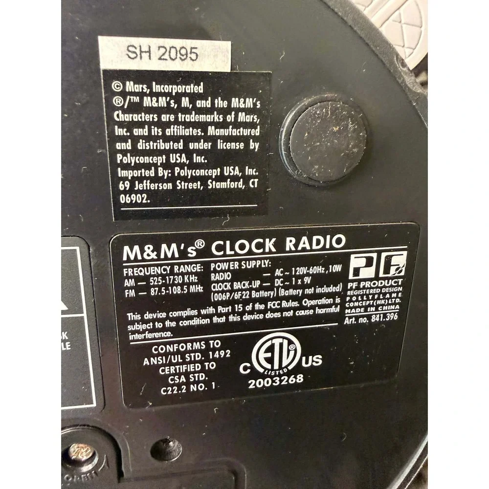 M&M's Blue and Red Character Digital Alarm Clock AM/FM Radio‎ 841.396 Novelty